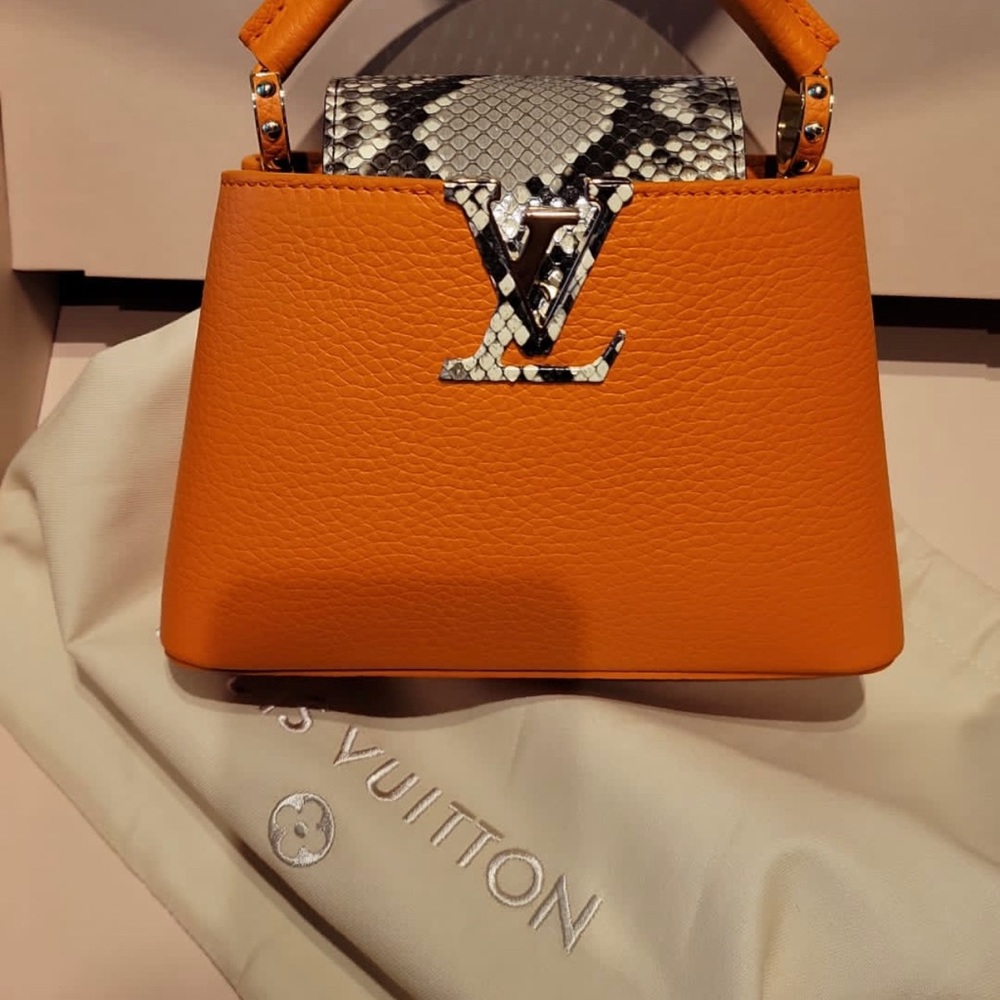 NEW!!! LOUIS VUITTON CAPUCINES MINI WITH PYTHON LEATHER